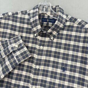 Ralph Lauren Shirt Mens XL Plaid Button Down Long Sleeve Oxford Tartan Classic